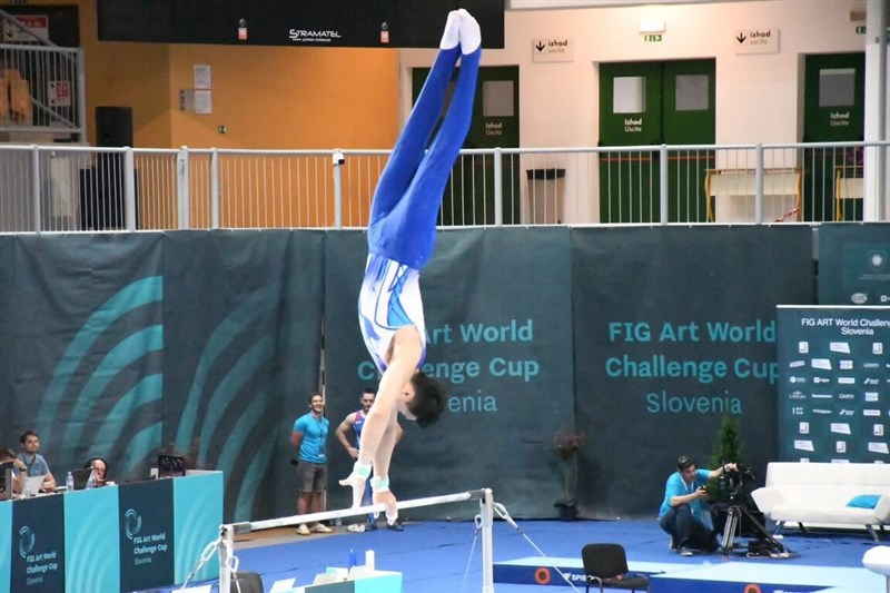 Taiwanese gymnast Tang Chia-hung in Koper, Slovenia on Sunday. Photo courtesy of Weng Shih-hang June 3, 2024