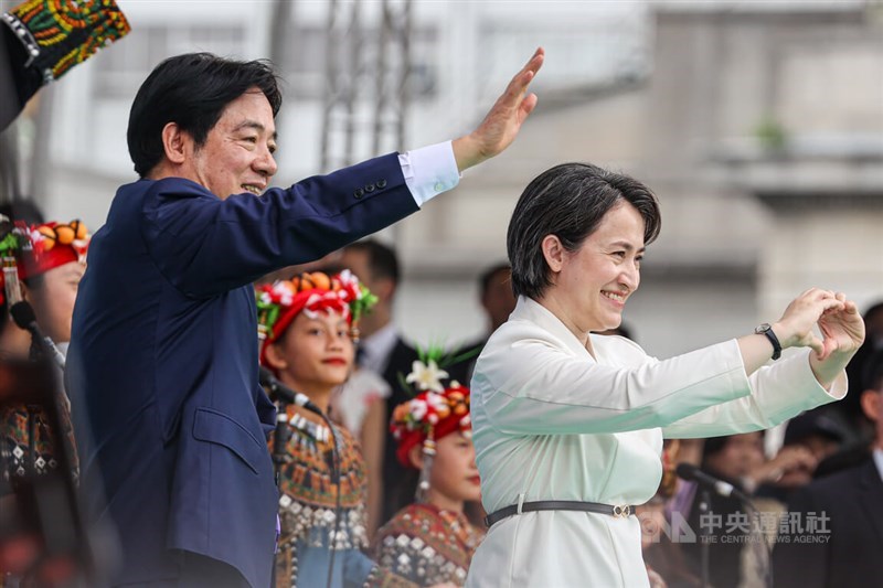 President Lai Ching-te and Vice President Hsiao Bi-khim at the inauguration day celebrations in Taipei Monday. CNA photo May 20, 2024