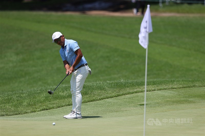 Taiwanese golfer Pan Cheng-tsung competes for the bronze medal at the Tokyo Olympic Games in 2021. CNA file photo