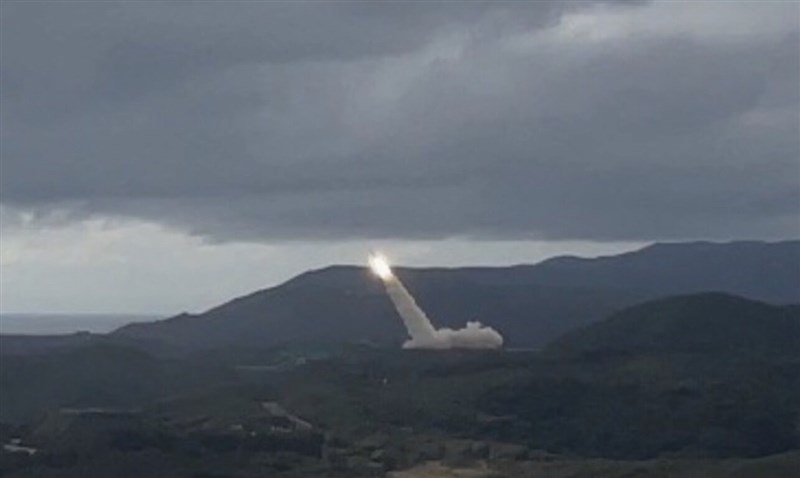 A missile test is launched by National Chung-Shan Institute of Science and Technology from the Jiupeng military base in Pingtiung County on Feb. 7, 2023. File photo courtesy of a private contributor